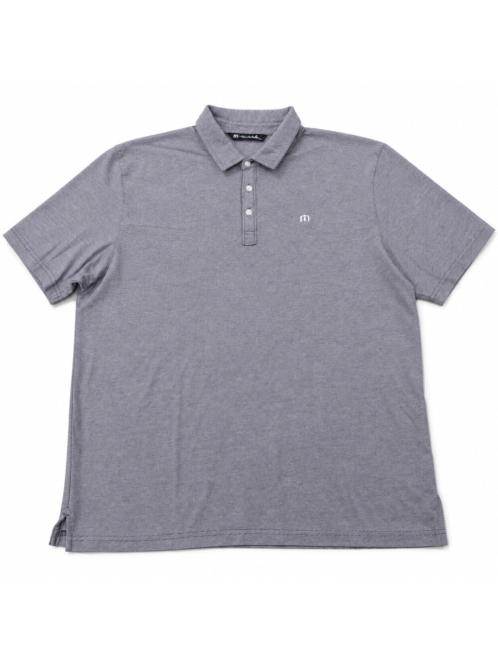 TravisMathew Polo Shirt Men XXL Purple Microstripe Pima Cotton Golf Logo